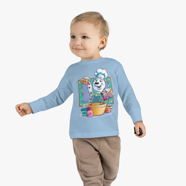 Bear Chef Christmas Toddler Long Sleeve Tee