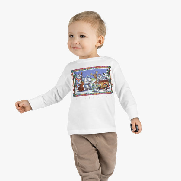 Bear Moose Band Christmas Toddler Long Sleeve Tee