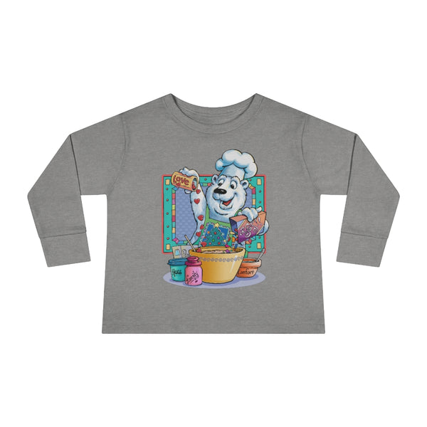 Bear Chef Christmas Toddler Long Sleeve Tee