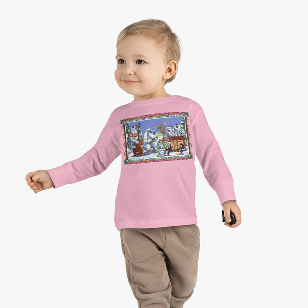 Bear Moose Band Christmas Toddler Long Sleeve Tee