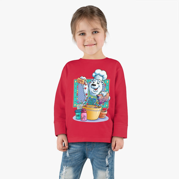 Bear Chef Christmas Toddler Long Sleeve Tee