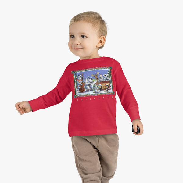 Bear Moose Band Christmas Toddler Long Sleeve Tee