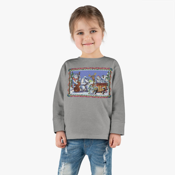 Bear Moose Band Christmas Toddler Long Sleeve Tee