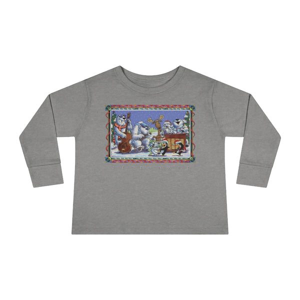 Bear Moose Band Christmas Toddler Long Sleeve Tee