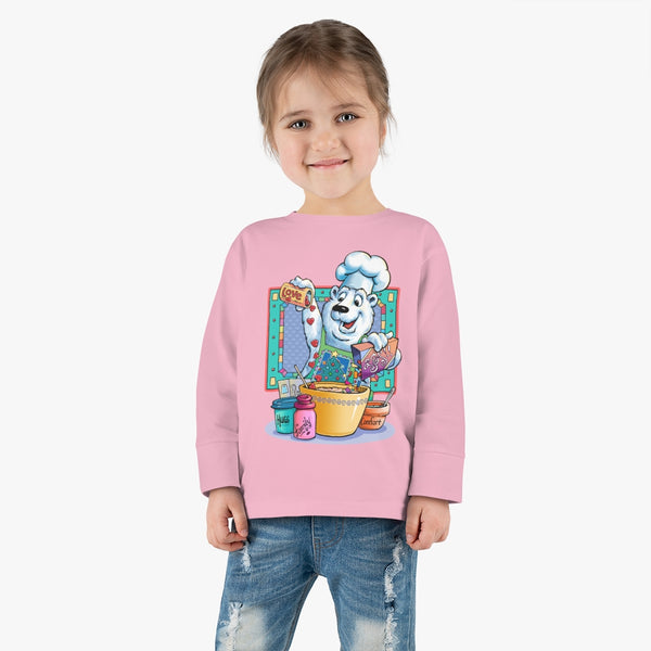 Bear Chef Christmas Toddler Long Sleeve Tee