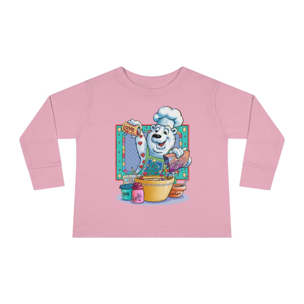 Bear Chef Christmas Toddler Long Sleeve Tee