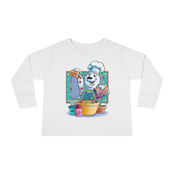 Bear Chef Christmas Toddler Long Sleeve Tee