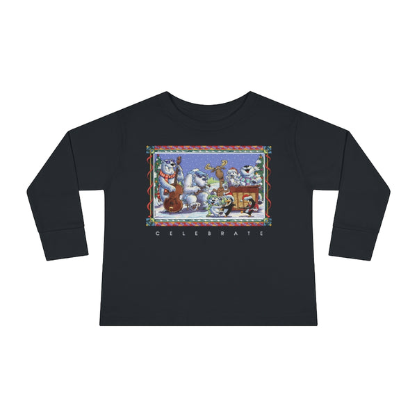 Bear Moose Band Christmas Toddler Long Sleeve Tee