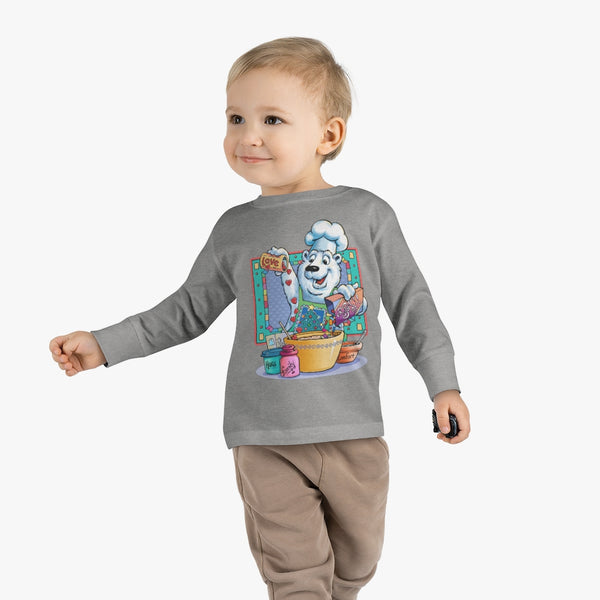Bear Chef Christmas Toddler Long Sleeve Tee