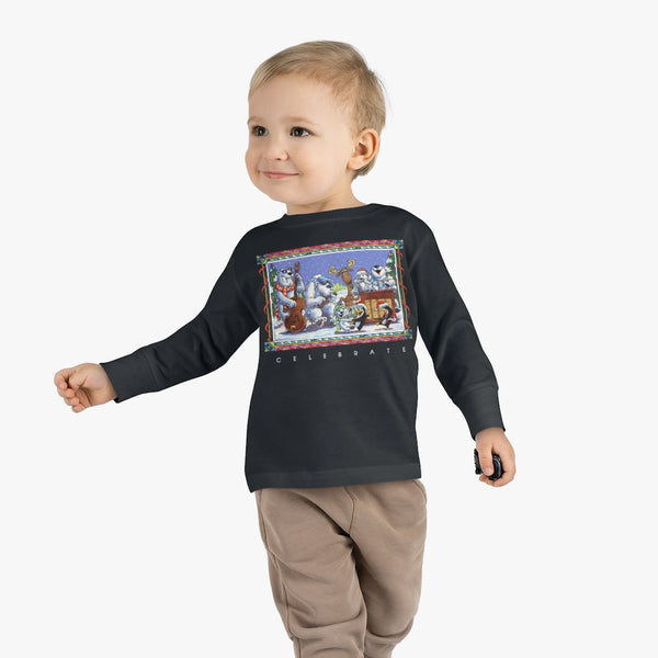 Bear Moose Band Christmas Toddler Long Sleeve Tee