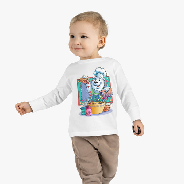 Bear Chef Christmas Toddler Long Sleeve Tee
