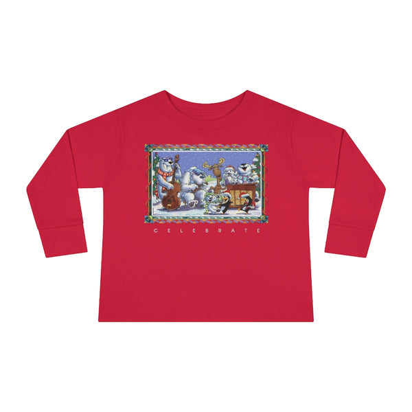 Bear Moose Band Christmas Toddler Long Sleeve Tee