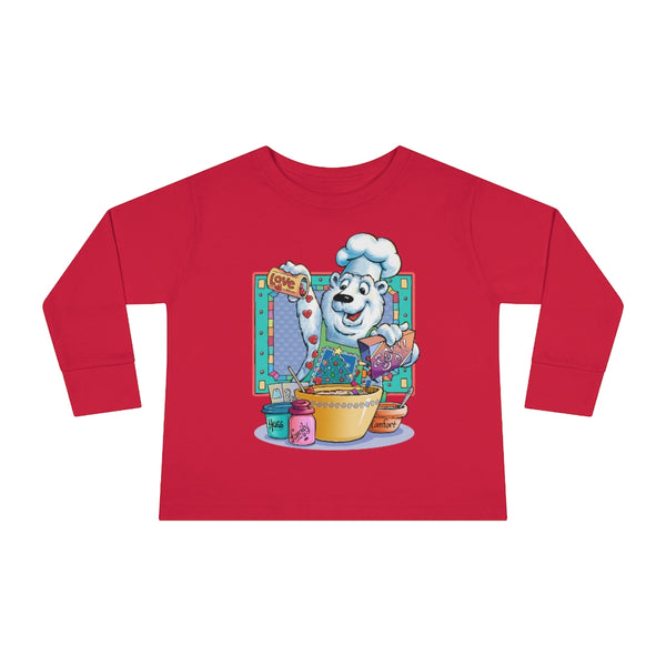 Bear Chef Christmas Toddler Long Sleeve Tee