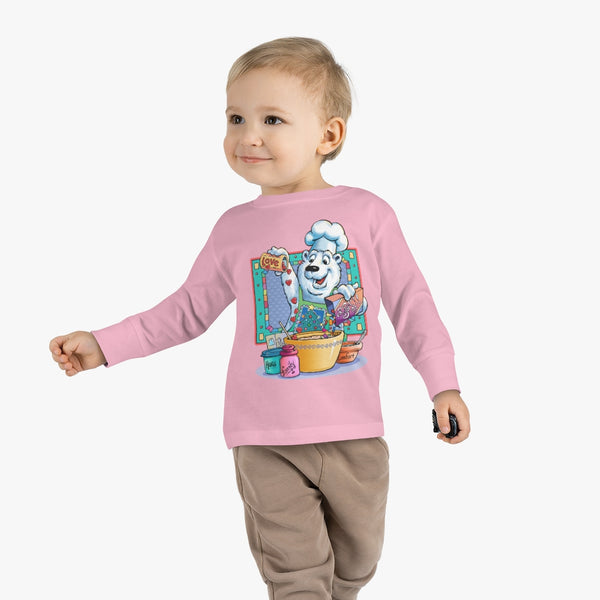 Bear Chef Christmas Toddler Long Sleeve Tee