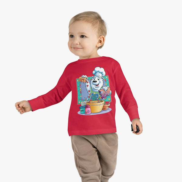 Bear Chef Christmas Toddler Long Sleeve Tee