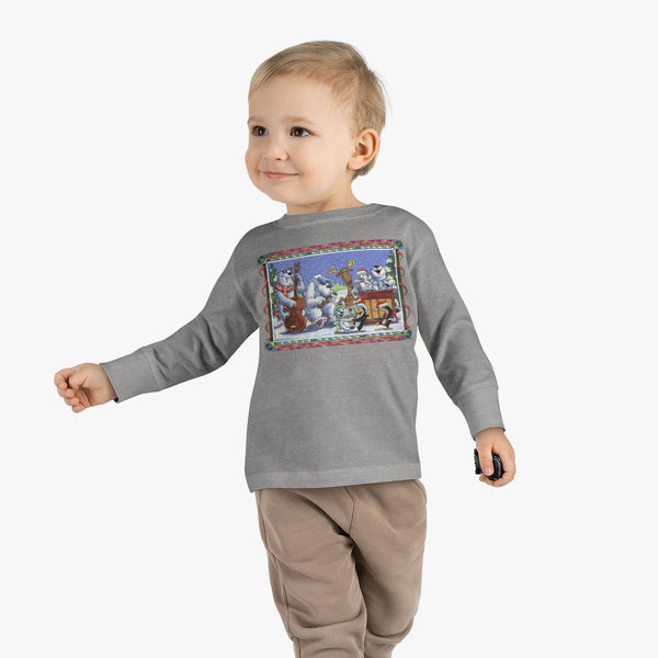 Bear Moose Band Christmas Toddler Long Sleeve Tee