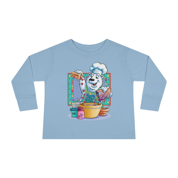 Bear Chef Christmas Toddler Long Sleeve Tee