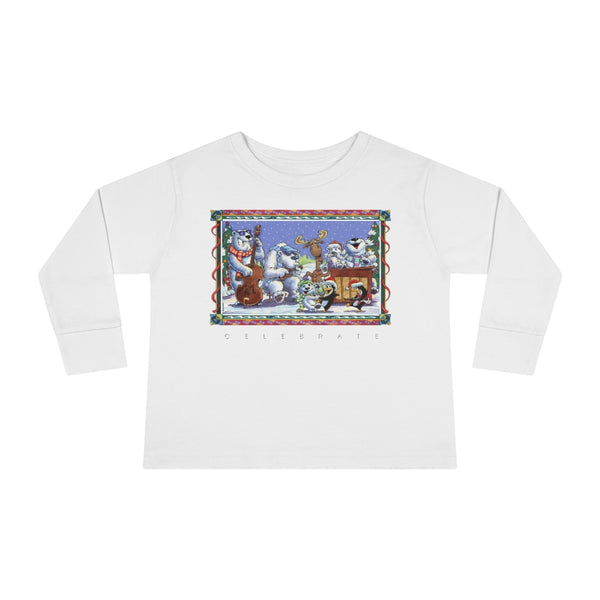 Bear Moose Band Christmas Toddler Long Sleeve Tee