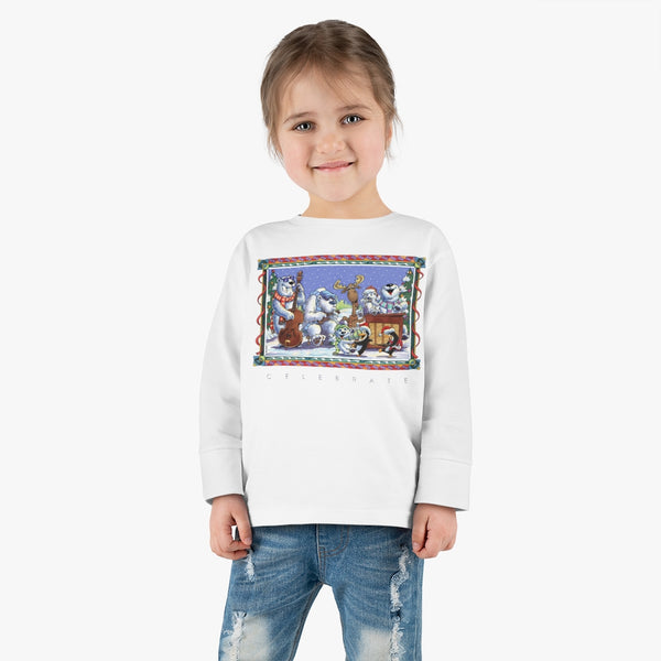 Bear Moose Band Christmas Toddler Long Sleeve Tee