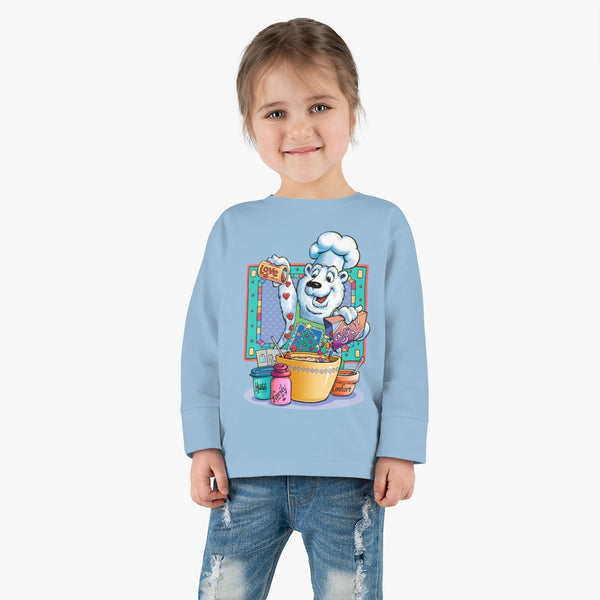 Bear Chef Christmas Toddler Long Sleeve Tee
