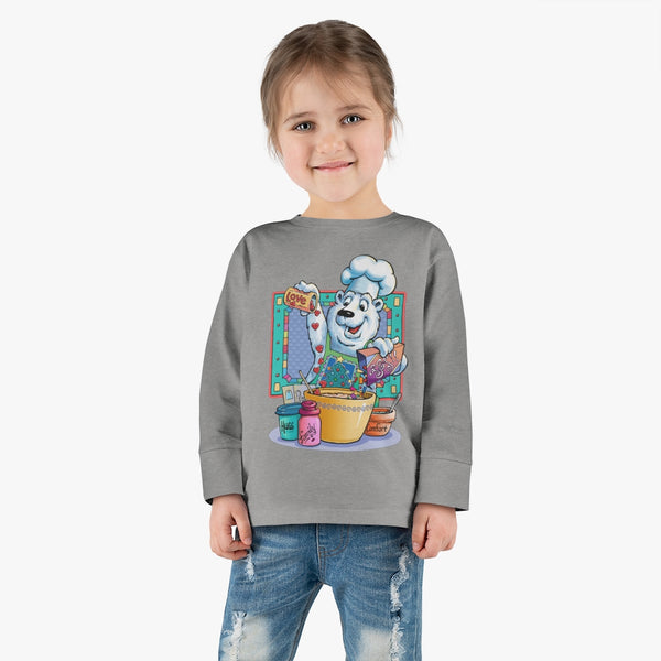 Bear Chef Christmas Toddler Long Sleeve Tee