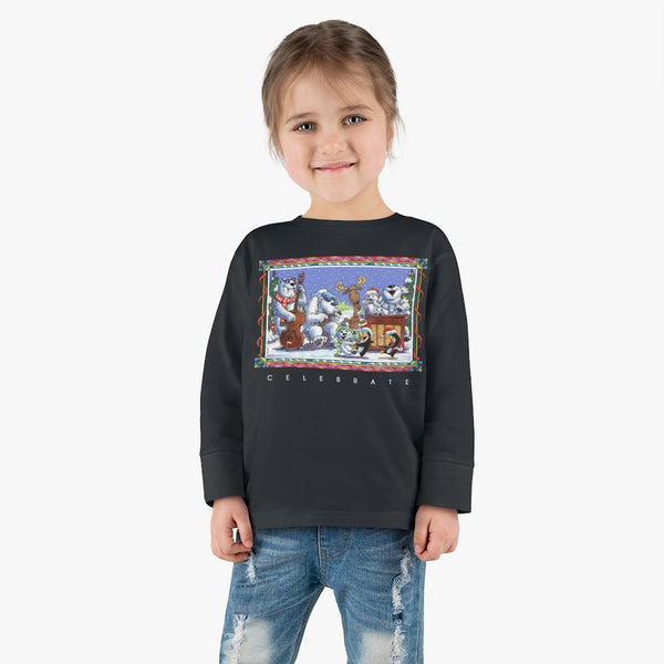 Bear Moose Band Christmas Toddler Long Sleeve Tee