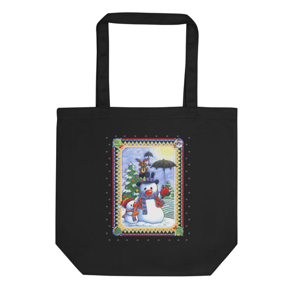 Snowman Umbrella Christmas Eco Tote Bag