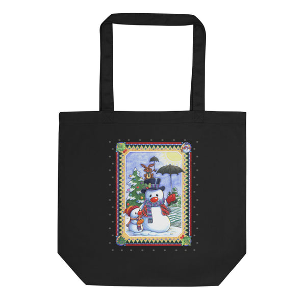 Snowman Umbrella Christmas Eco Tote Bag