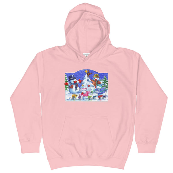 Snowman Tree Christmas Kids Hoodie