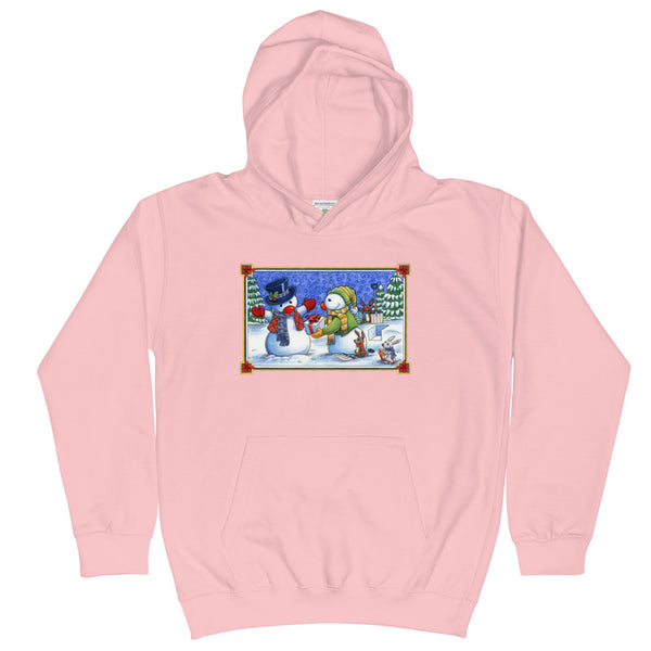 Snowman Present Christmas Kids Hoodie
