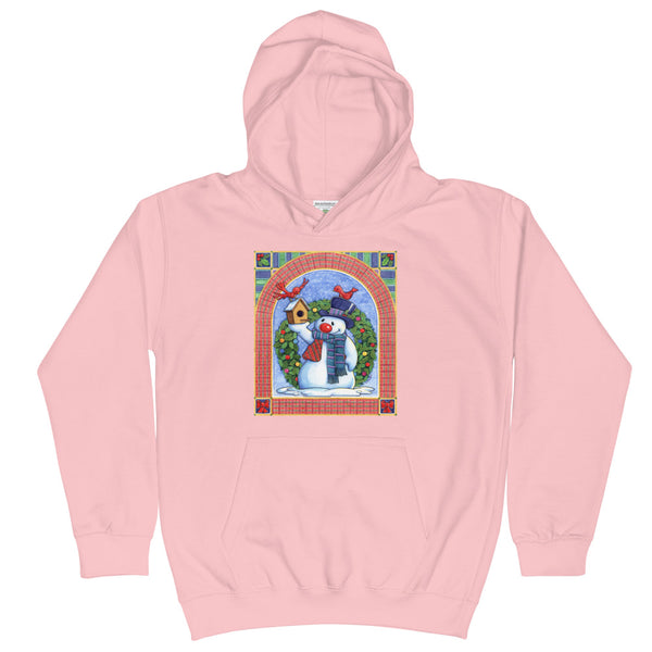 Snowman Birdhouse Christmas Kids Hoodie