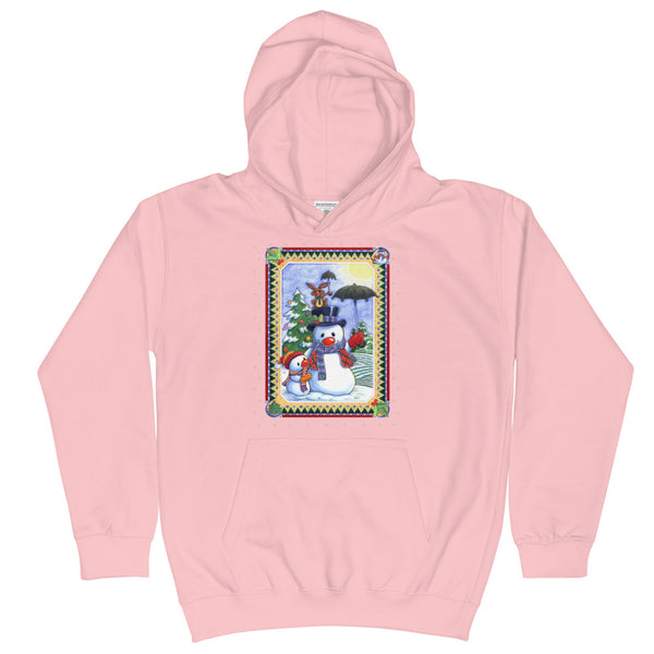 Snowman Umbrella Christmas Kids Hoodie