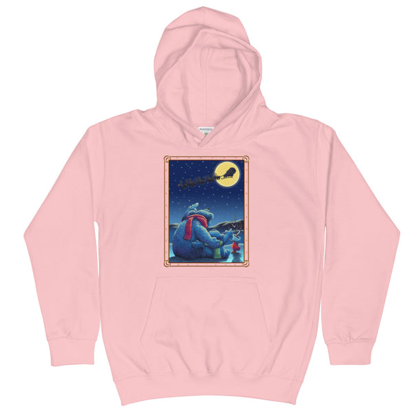 Polar Bears Santa Moon Kids Hoodie