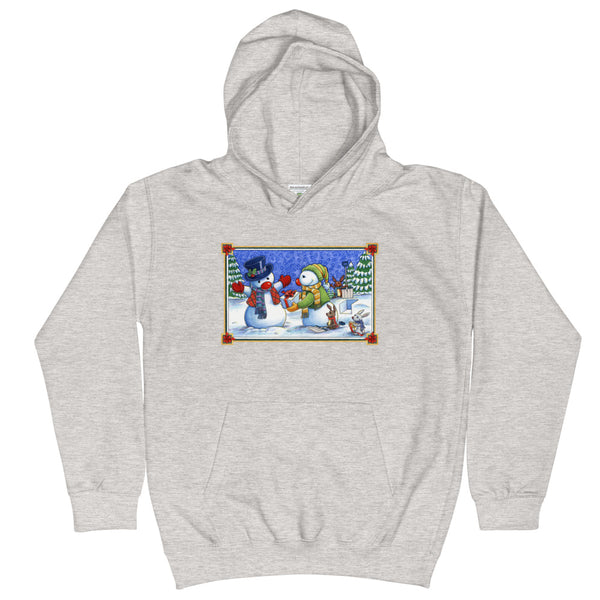 Snowman Present Christmas Kids Hoodie