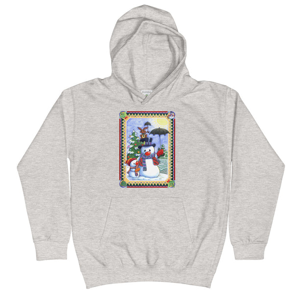 Snowman Umbrella Christmas Kids Hoodie