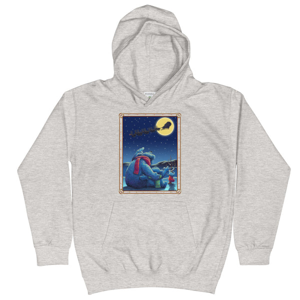 Polar Bears Santa Moon Kids Hoodie