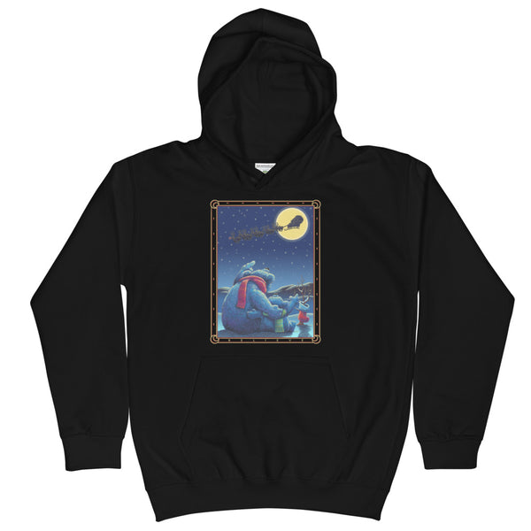 Polar Bears Santa Moon Kids Hoodie