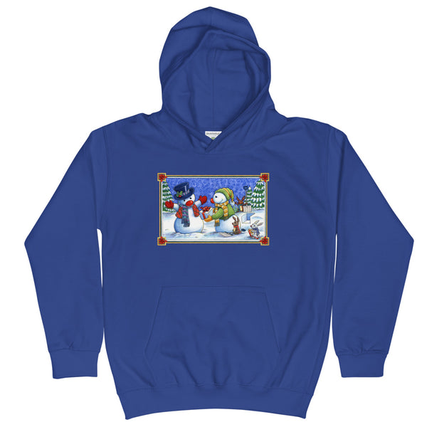 Snowman Present Christmas Kids Hoodie