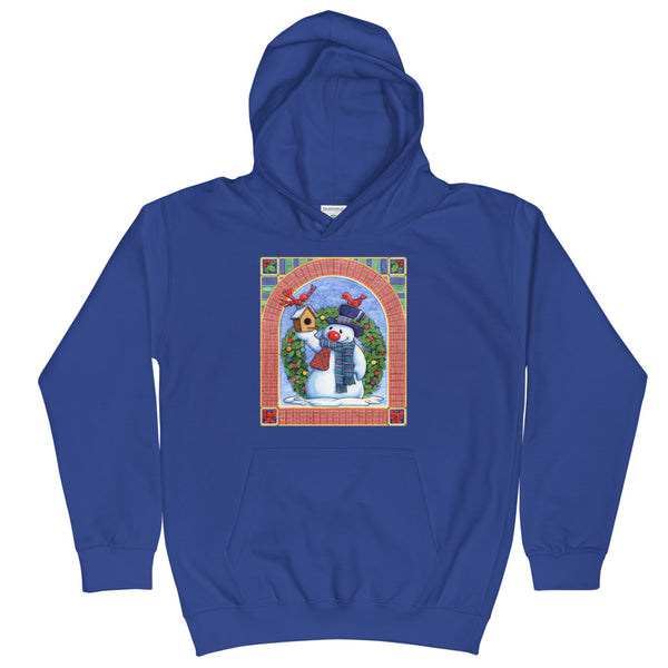 Snowman Birdhouse Christmas Kids Hoodie
