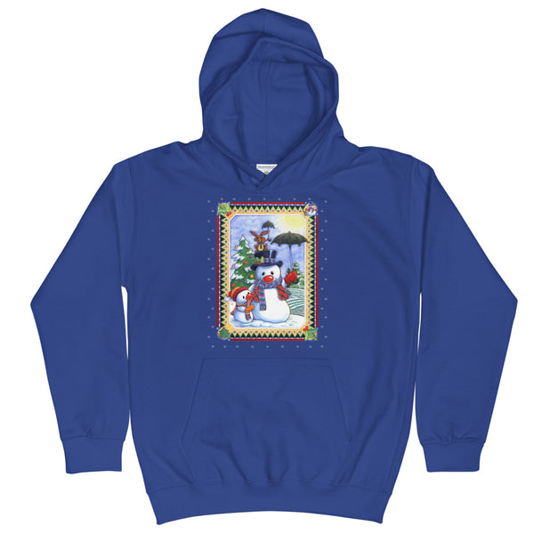 Snowman Umbrella Christmas Kids Hoodie