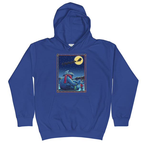 Polar Bears Santa Moon Kids Hoodie