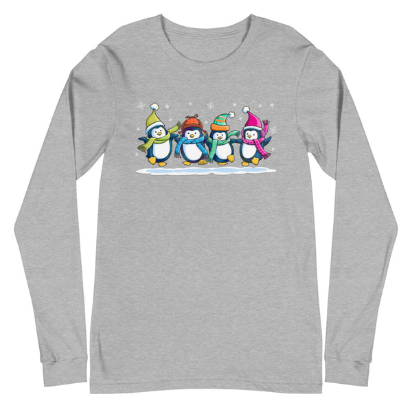 Penguins Dancing Christmas Unisex Long Sleeve Tee