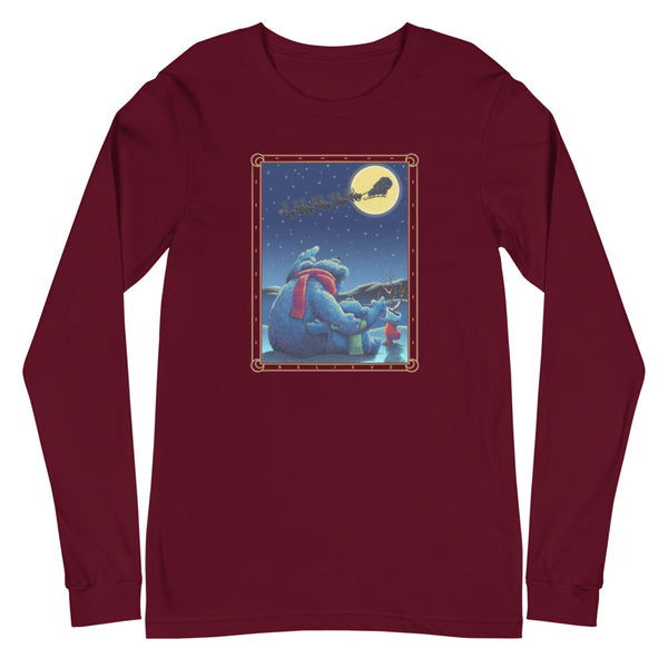 Polar Bears Santa Moon Unisex Long Sleeve Tee