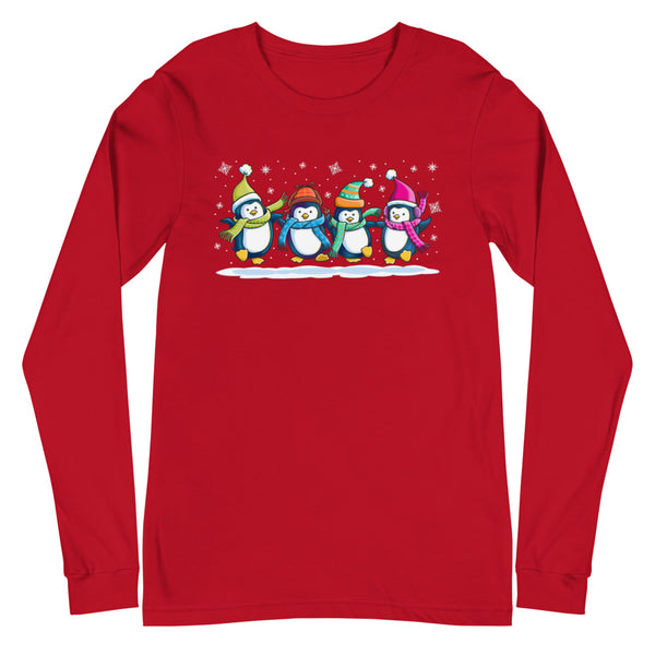 Penguins Dancing Christmas Unisex Long Sleeve Tee