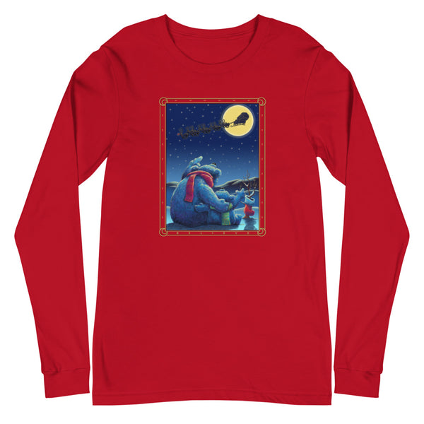 Polar Bears Santa Moon Unisex Long Sleeve Tee