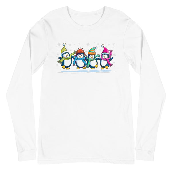 Penguins Dancing Christmas Unisex Long Sleeve Tee
