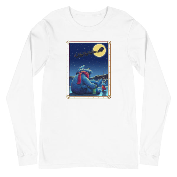 Polar Bears Santa Moon Unisex Long Sleeve Tee