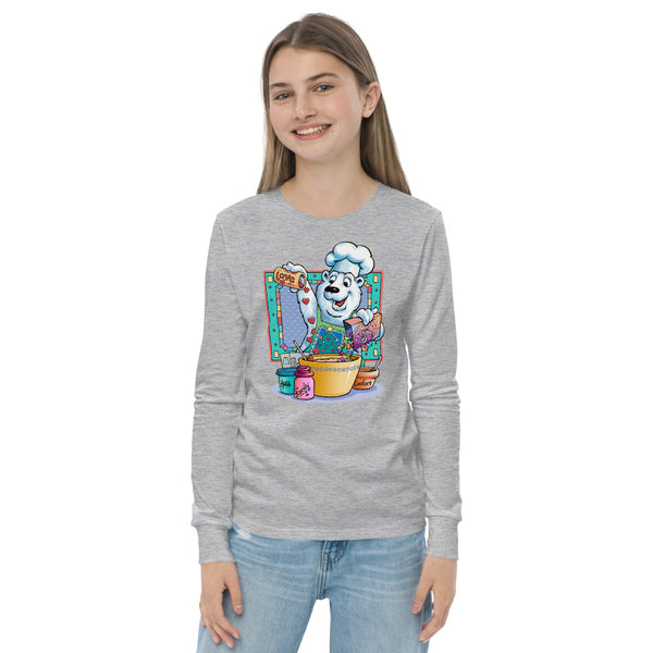 Bear Chef Christmas Youth long sleeve tee