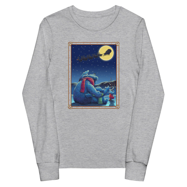 Polar Bears Santa Moon Youth long sleeve tee