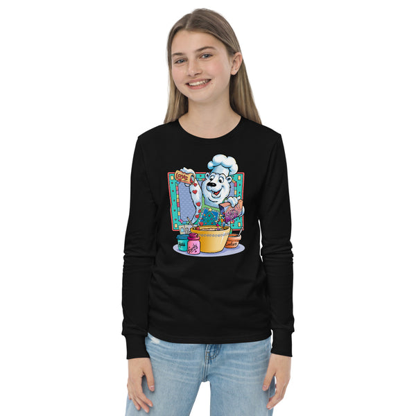 Bear Chef Christmas Youth long sleeve tee